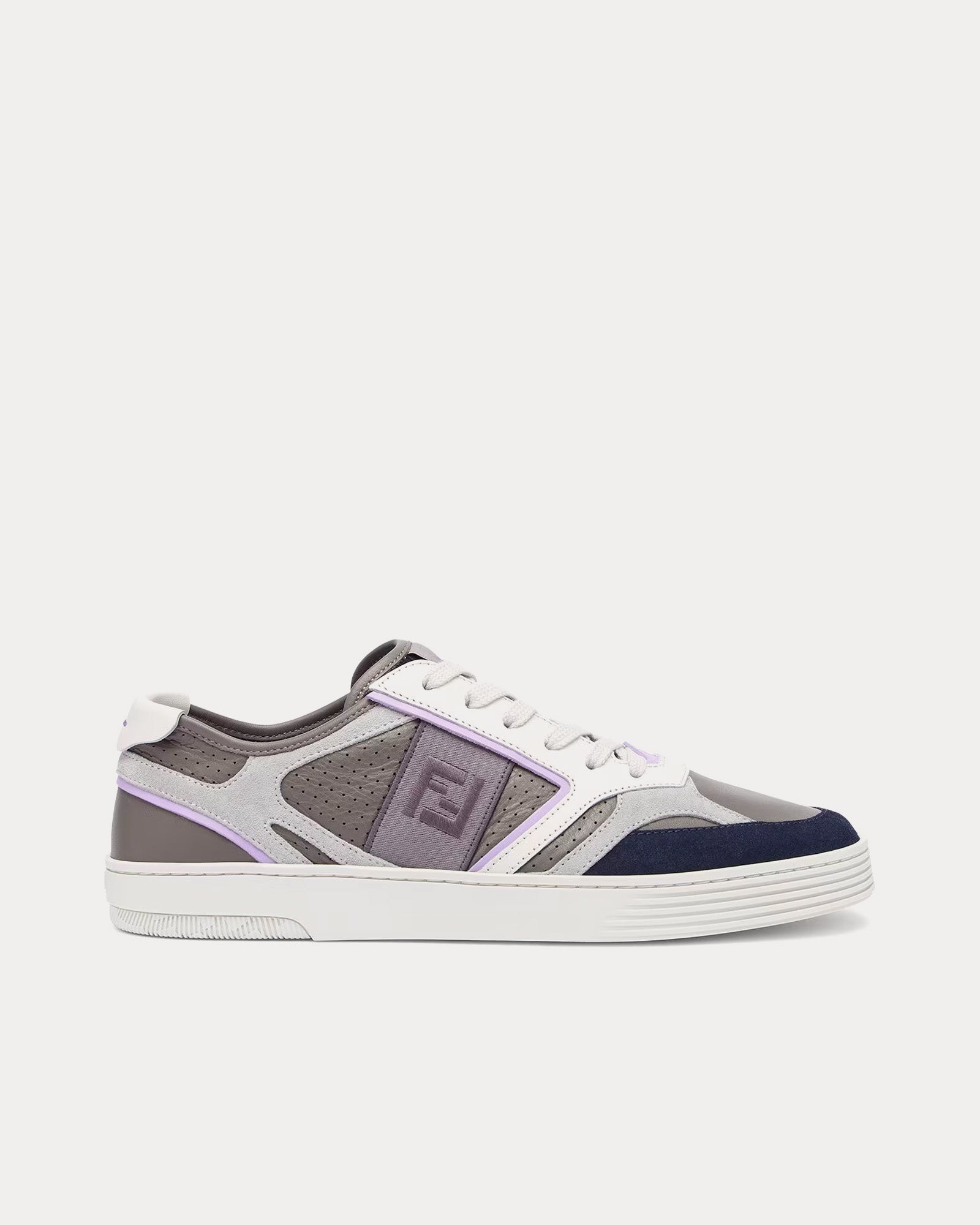 Fendi Step Leather Grey Low Top Sneakers - 1