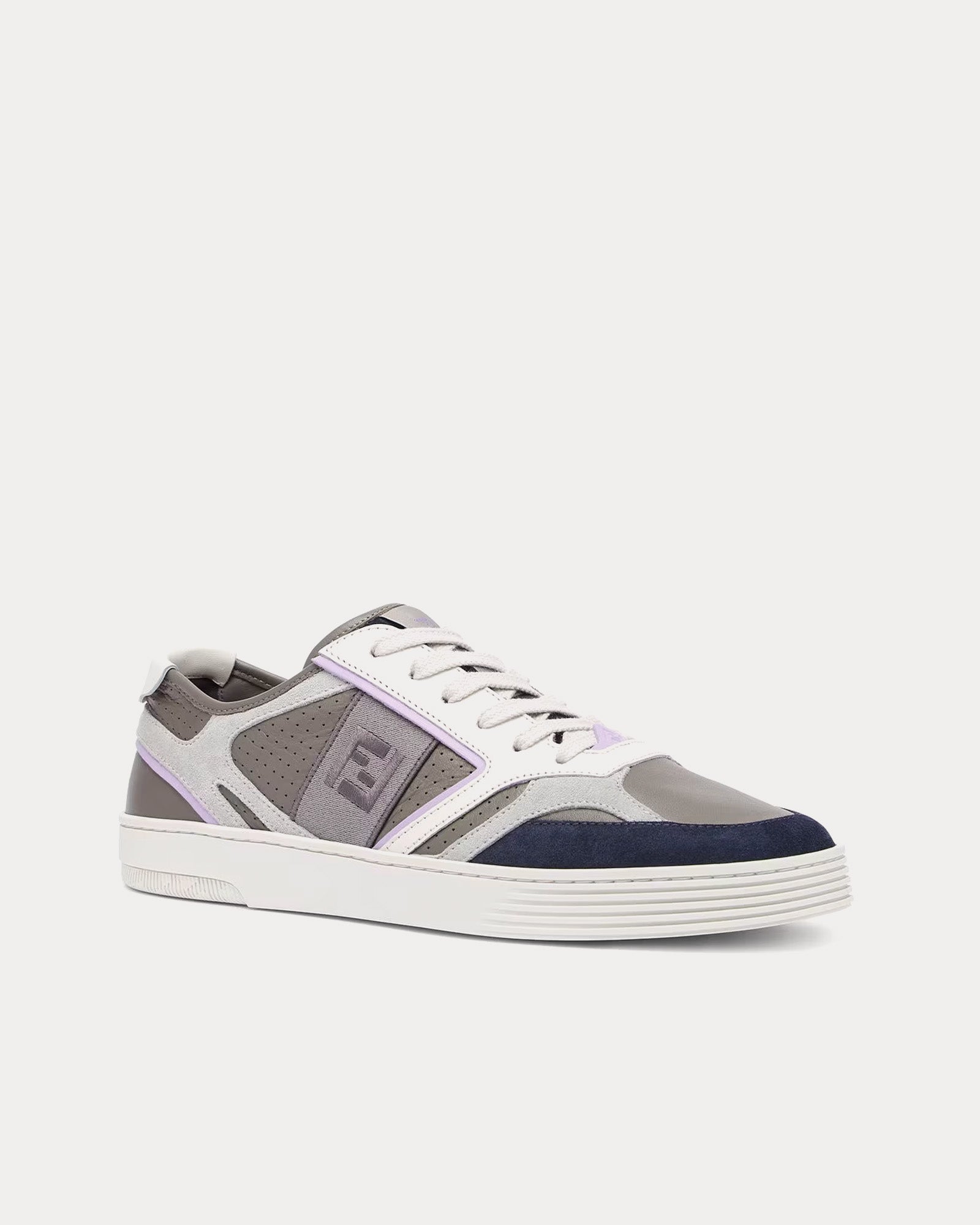 Fendi Step Leather Grey Low Top Sneakers - 3