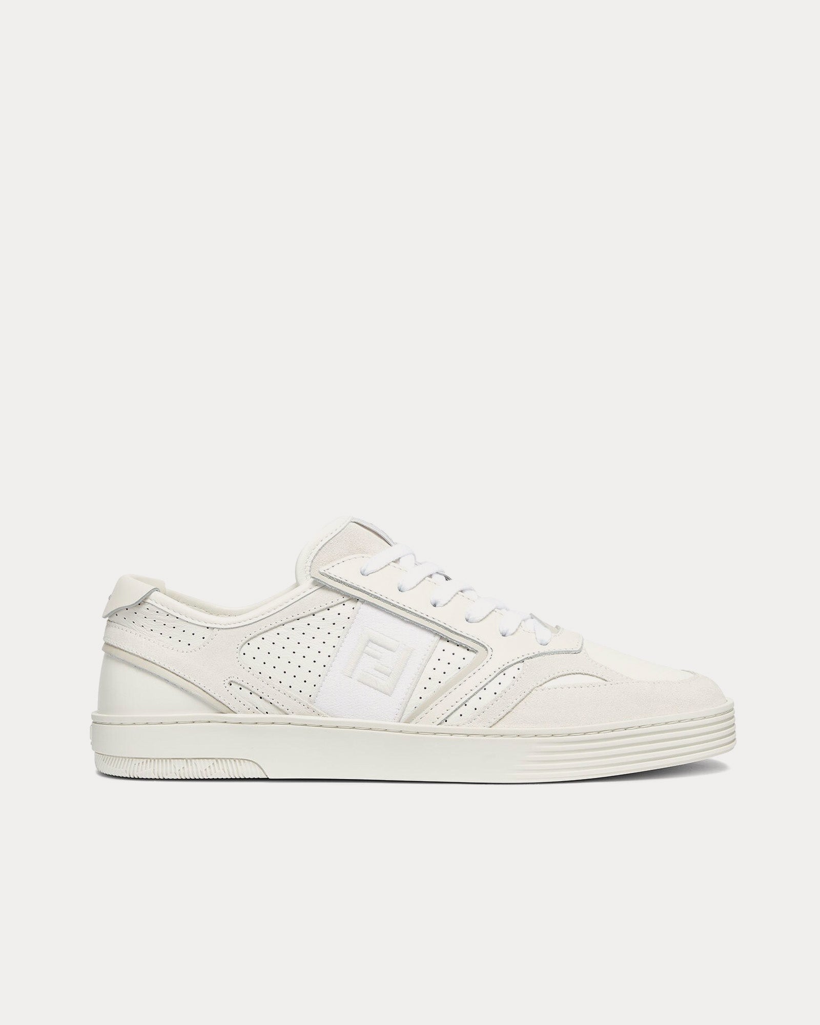 Fendi Step Leather White Low Top Sneakers - 1