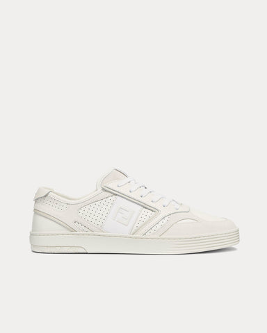 Fendi Step Leather White Low Top Sneakers