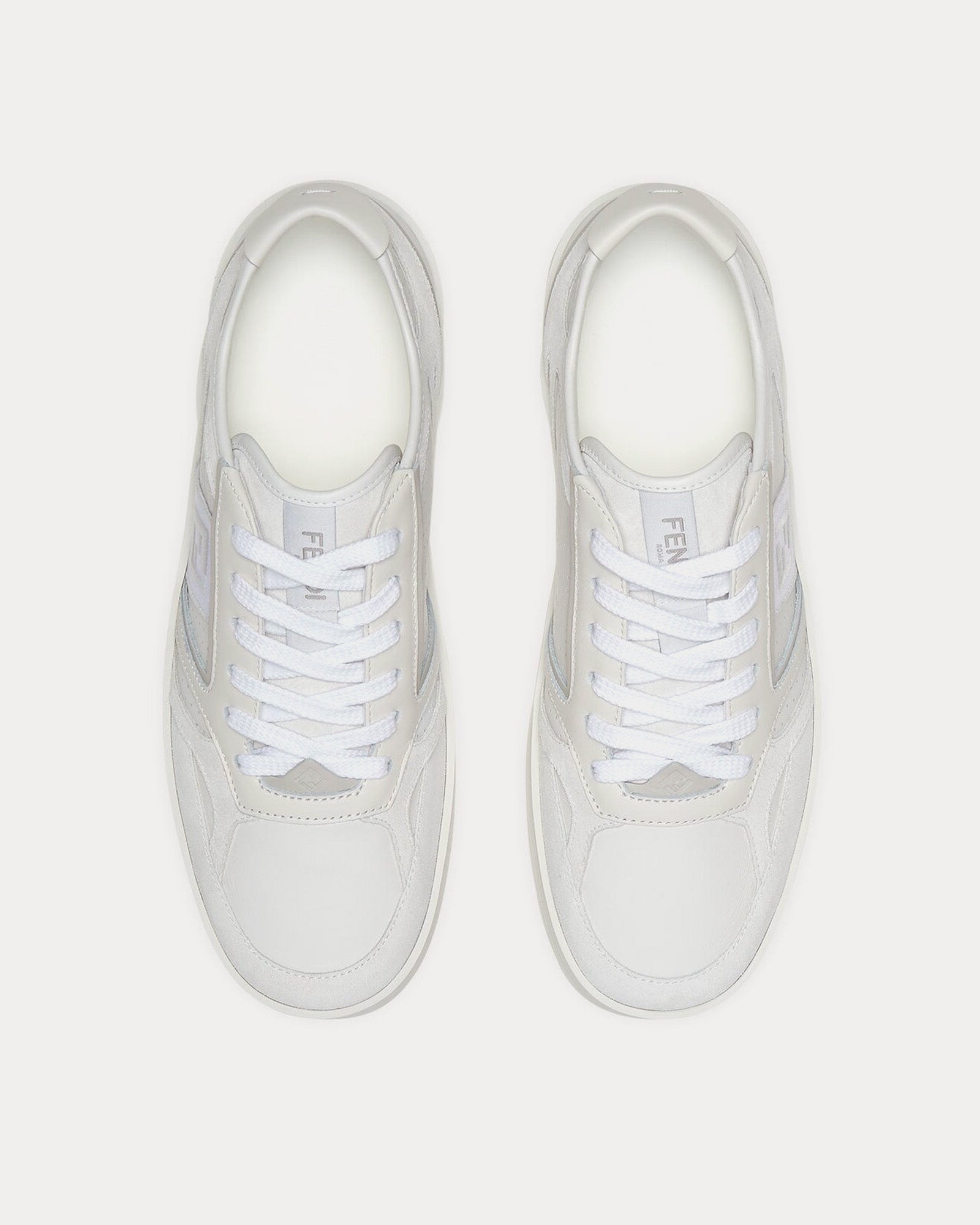 Fendi Step Leather White Low Top Sneakers - 2