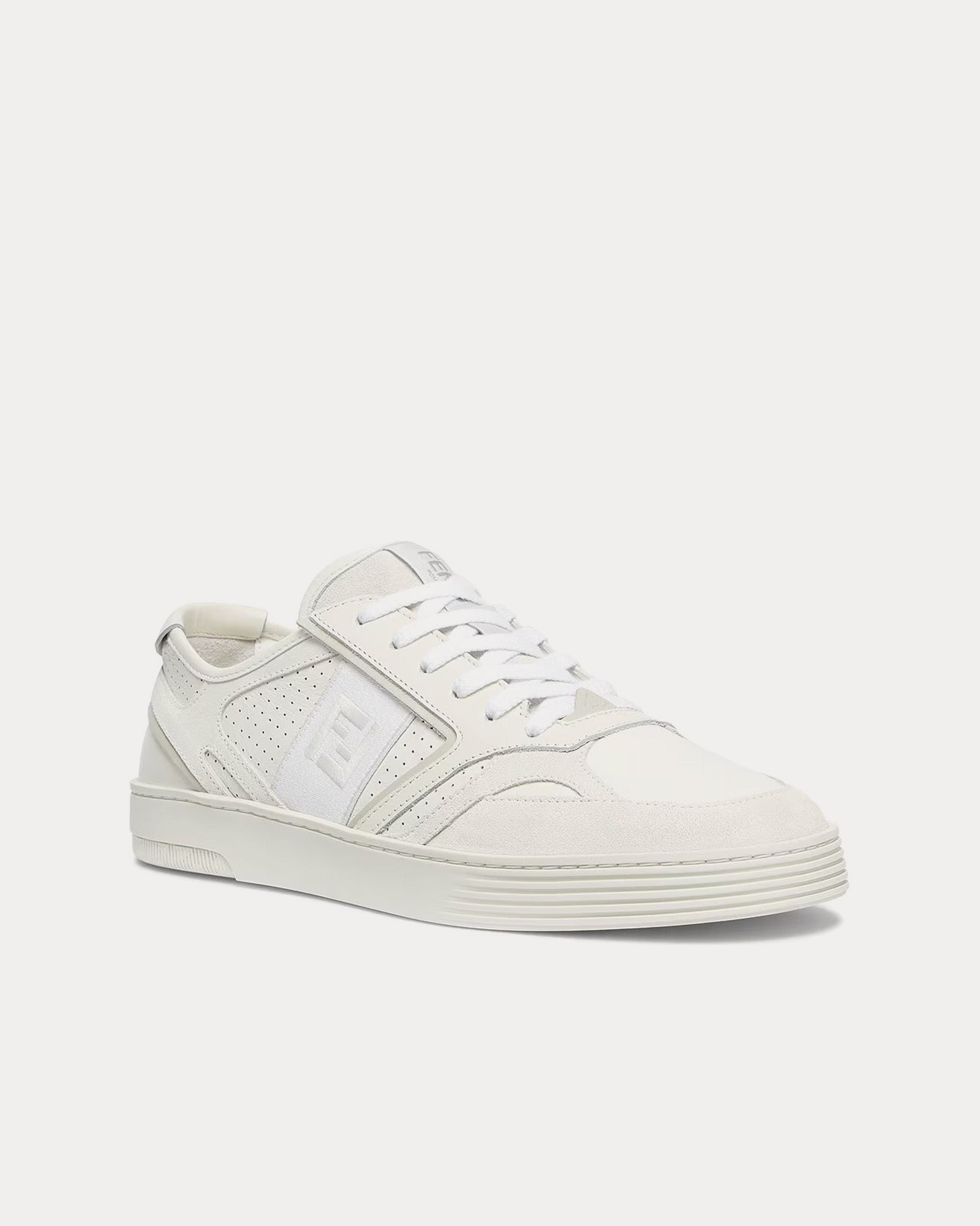 Fendi Step Leather White Low Top Sneakers - 3