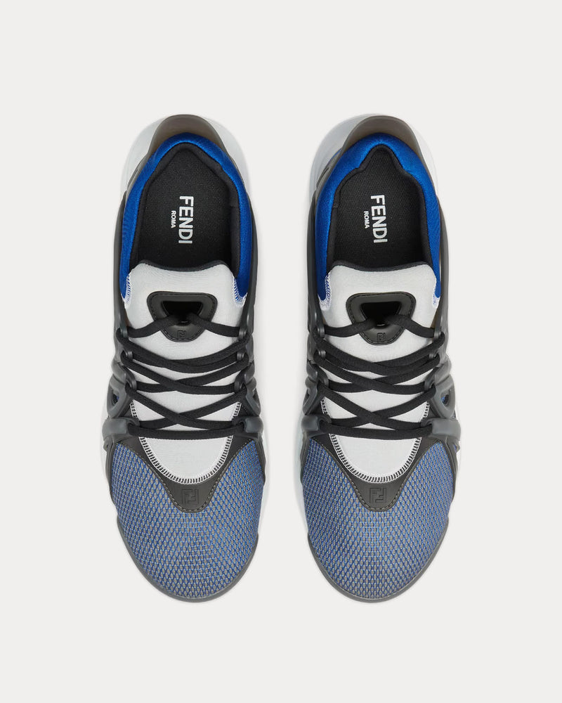 Fendi Tag Technical Mesh Blue Low Top Sneakers - 2