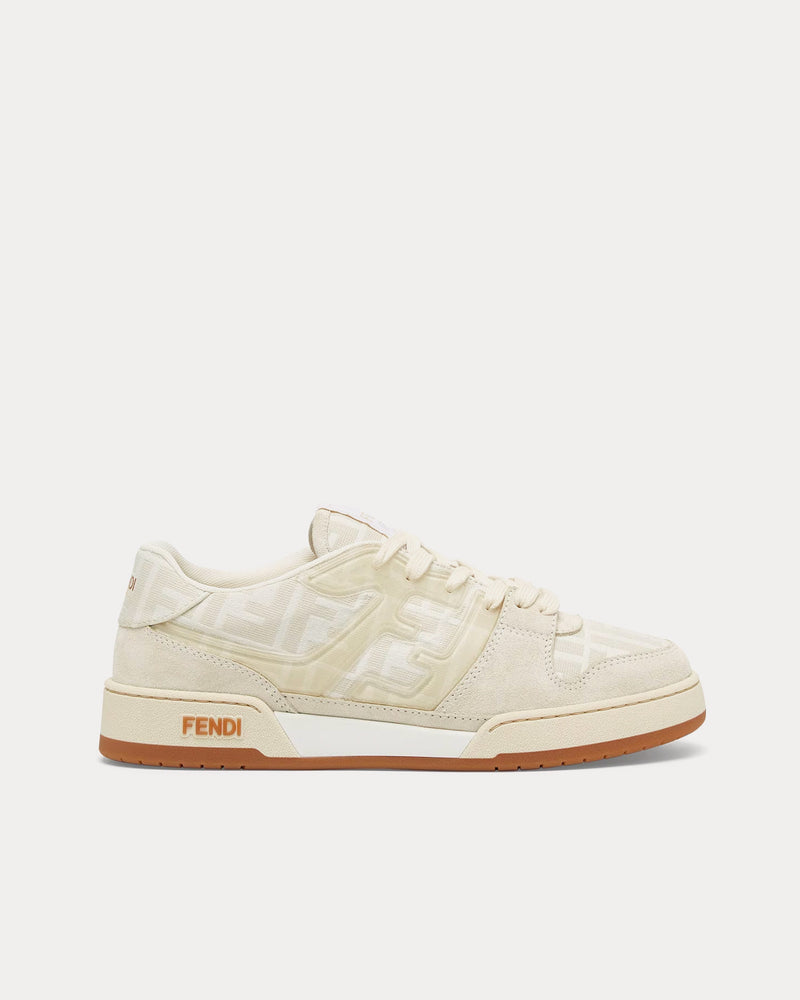 Fendi by Stefano Pilati Match FF Fabric Canvas & Suede Dove Grey / White Low Top Sneakers - 1