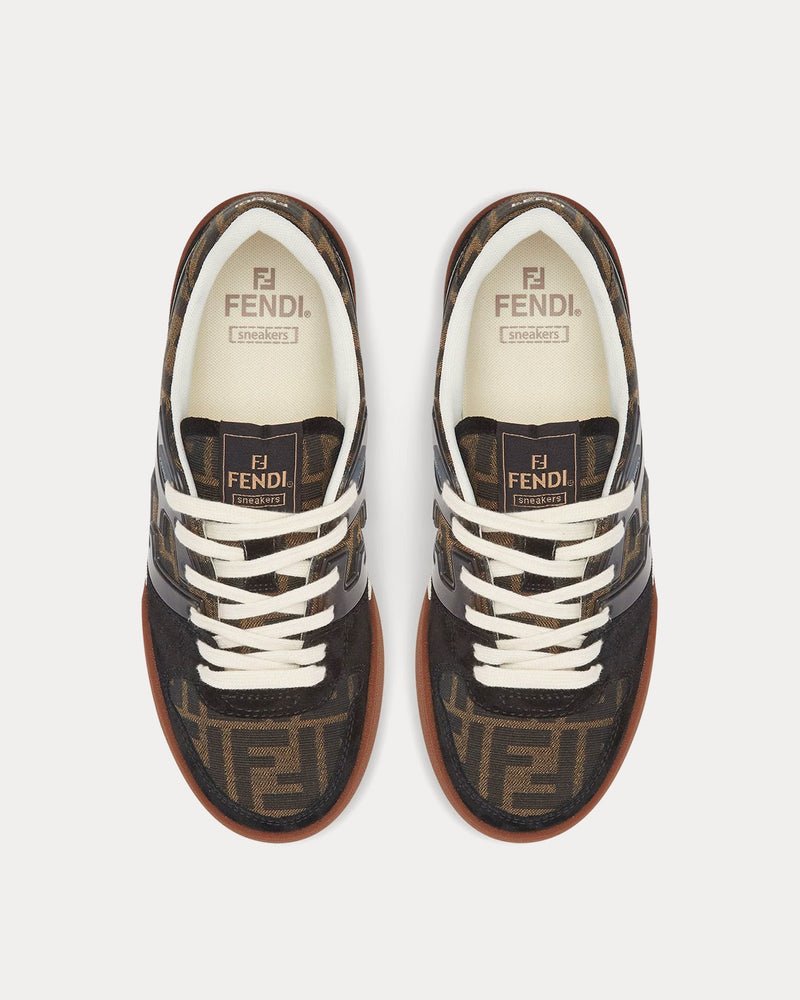 Fendi by Stefano Pilati Match FF Fabric Canvas & Suede Black / Brown / Tobacco Low Top Sneakers - 2