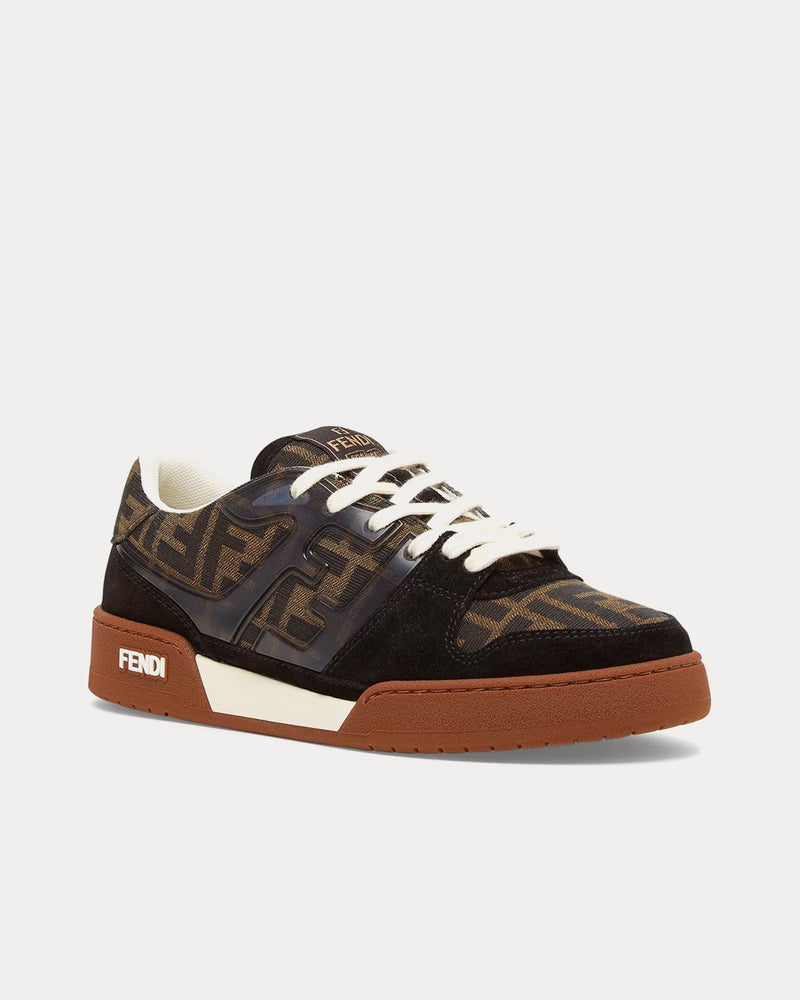 Fendi by Stefano Pilati Match FF Fabric Canvas & Suede Black / Brown / Tobacco Low Top Sneakers - 3