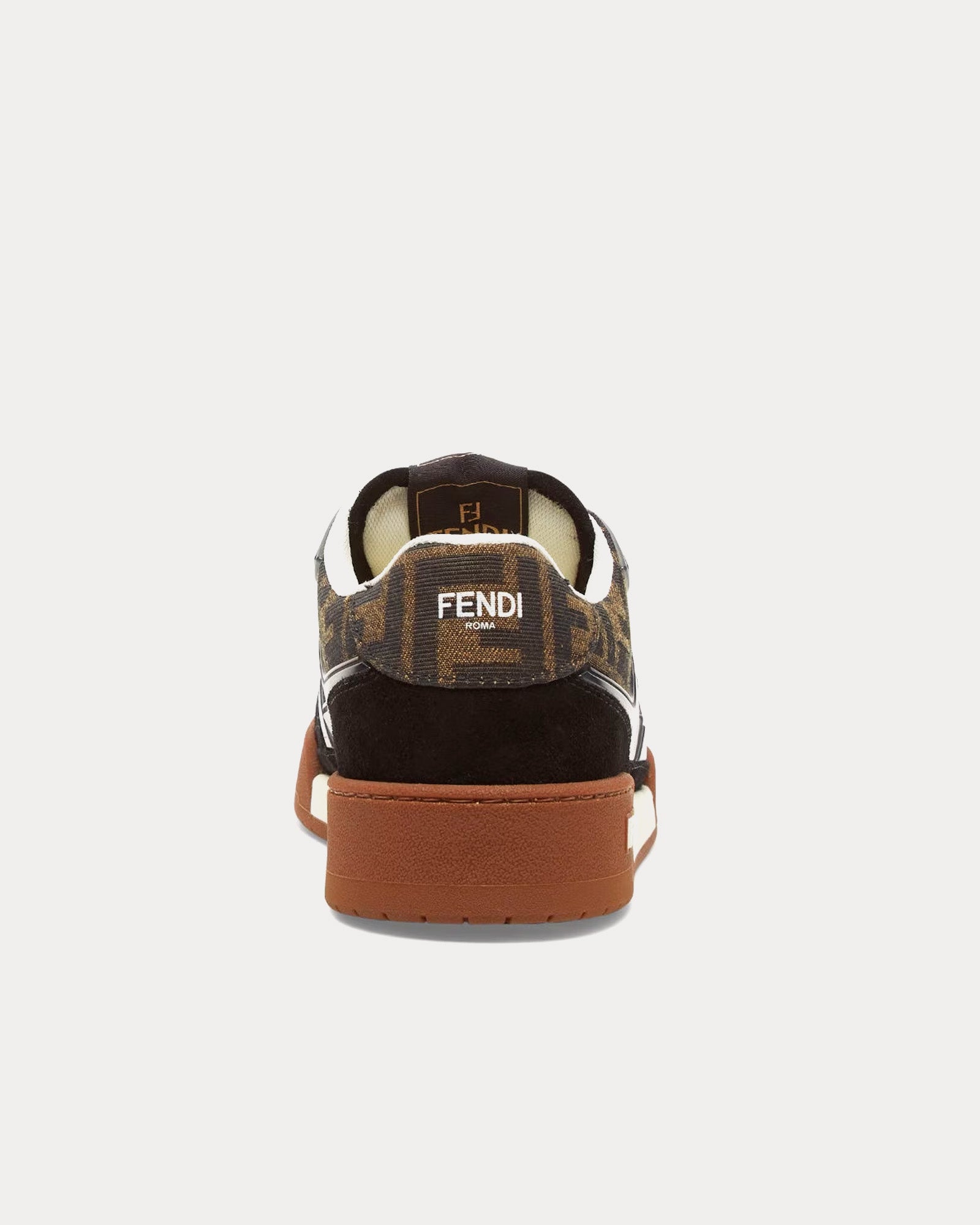 Fendi by Stefano Pilati Match FF Fabric Canvas & Suede Black / Brown / Tobacco Low Top Sneakers - 4