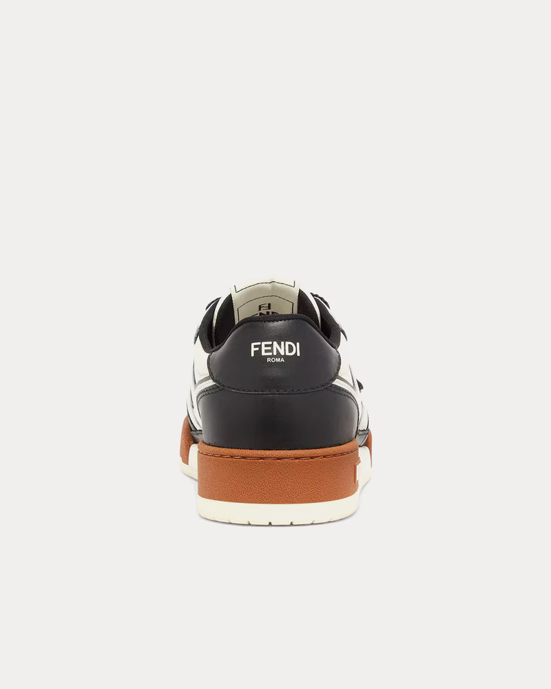 Fendi Match Strap Leather Black / White Low Top Sneakers - 4