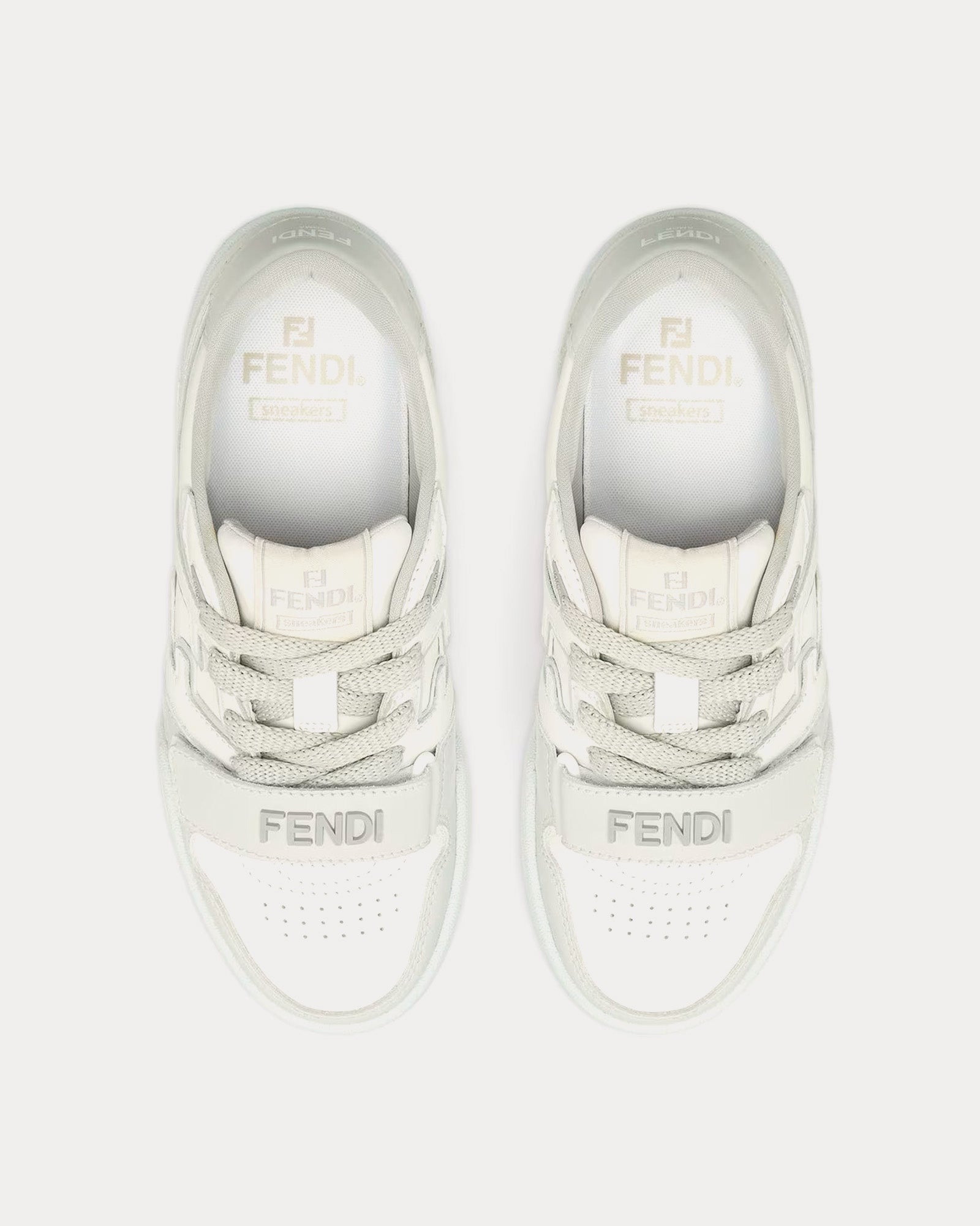 Fendi Match Strap Leather White Low Top Sneakers - 2