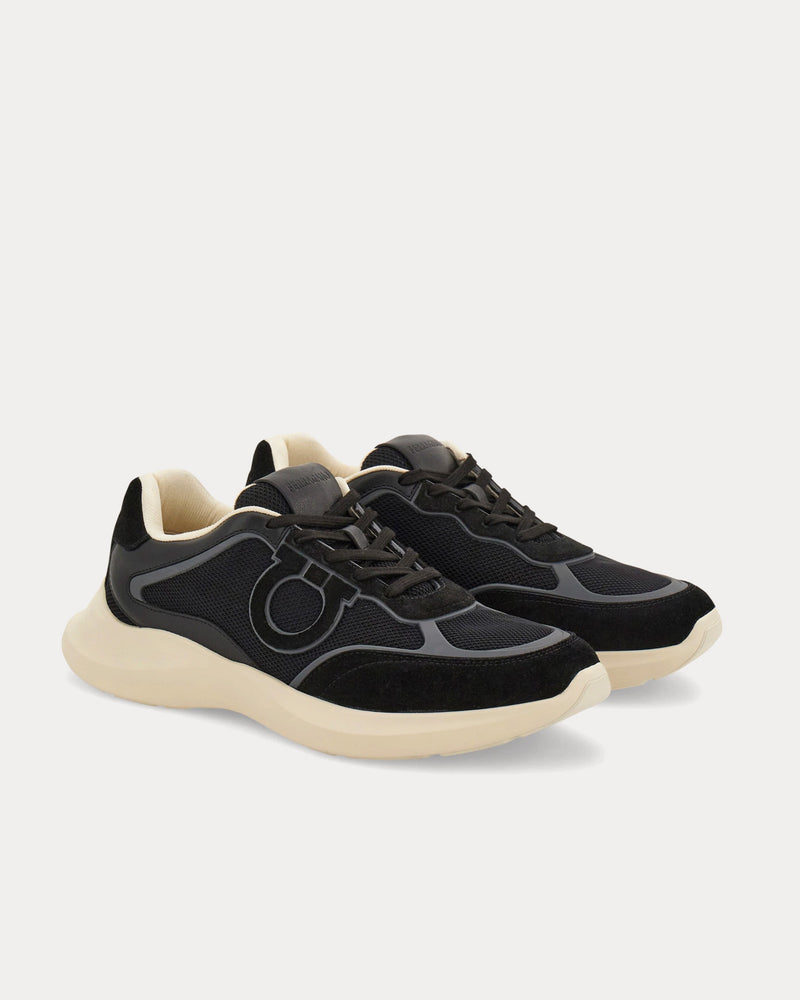 Ferragamo Gancini Ornament Black Low Top Sneakers - 3