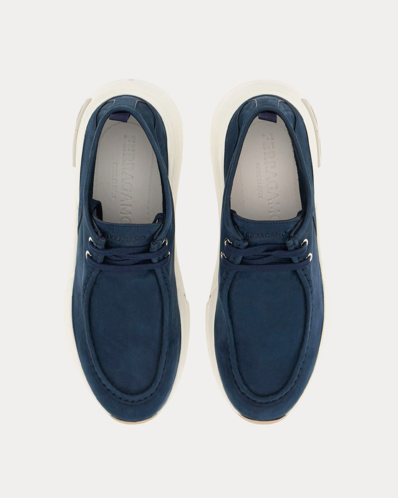 Ferragamo Runner Sole Wallabee Marine Blue Low Top Sneakers - 2