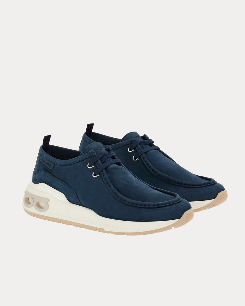 Ferragamo Runner Sole Wallabee Marine Blue Low Top Sneakers - 3