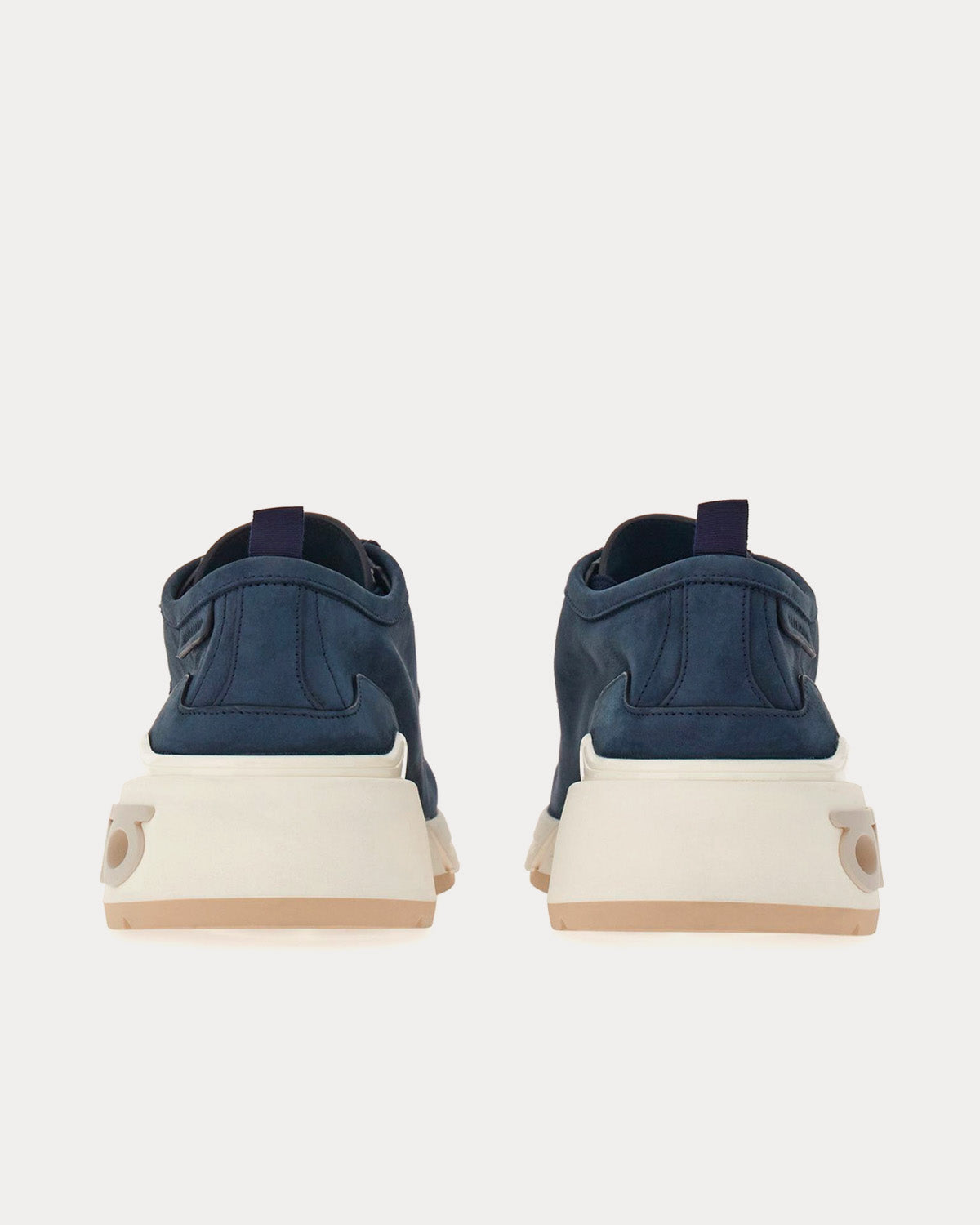 Ferragamo Runner Sole Wallabee Marine Blue Low Top Sneakers - 4