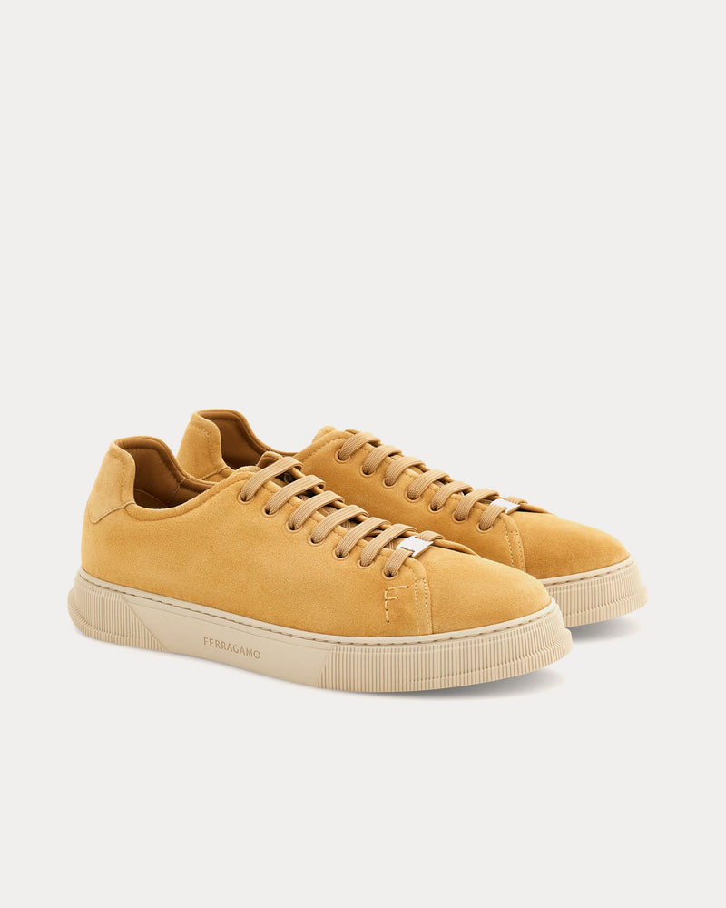 Ferragamo Calfskin Leather & Suede Dune Low Top Sneakers - 4