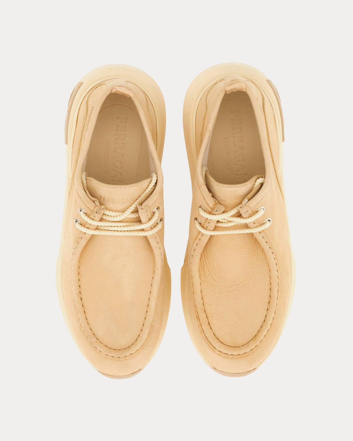 Ferragamo Runner Sole Wallabee Desert / Mascarpone Low Top Sneakers - 2