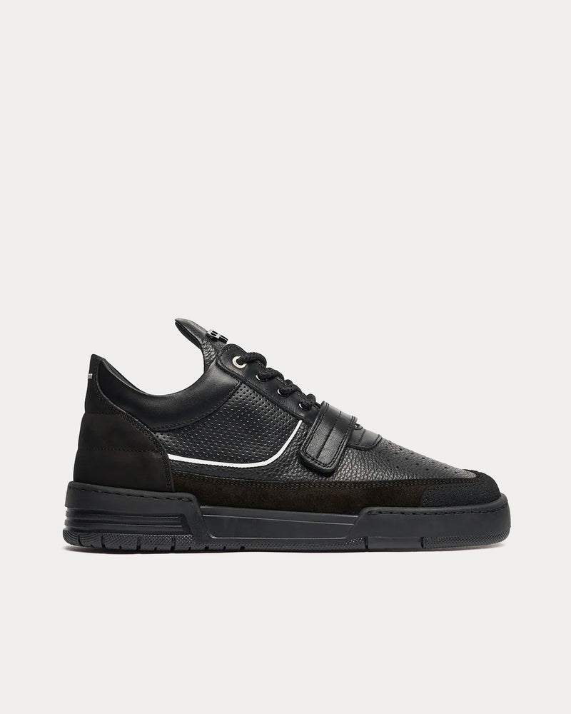 Filling Pieces Blaze Leather Black Low Top Sneakers - 1