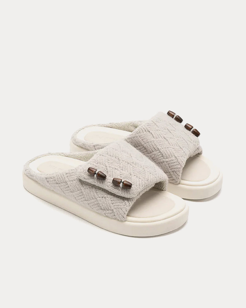 Foot Industry Knitting Cream White Sandals - 3