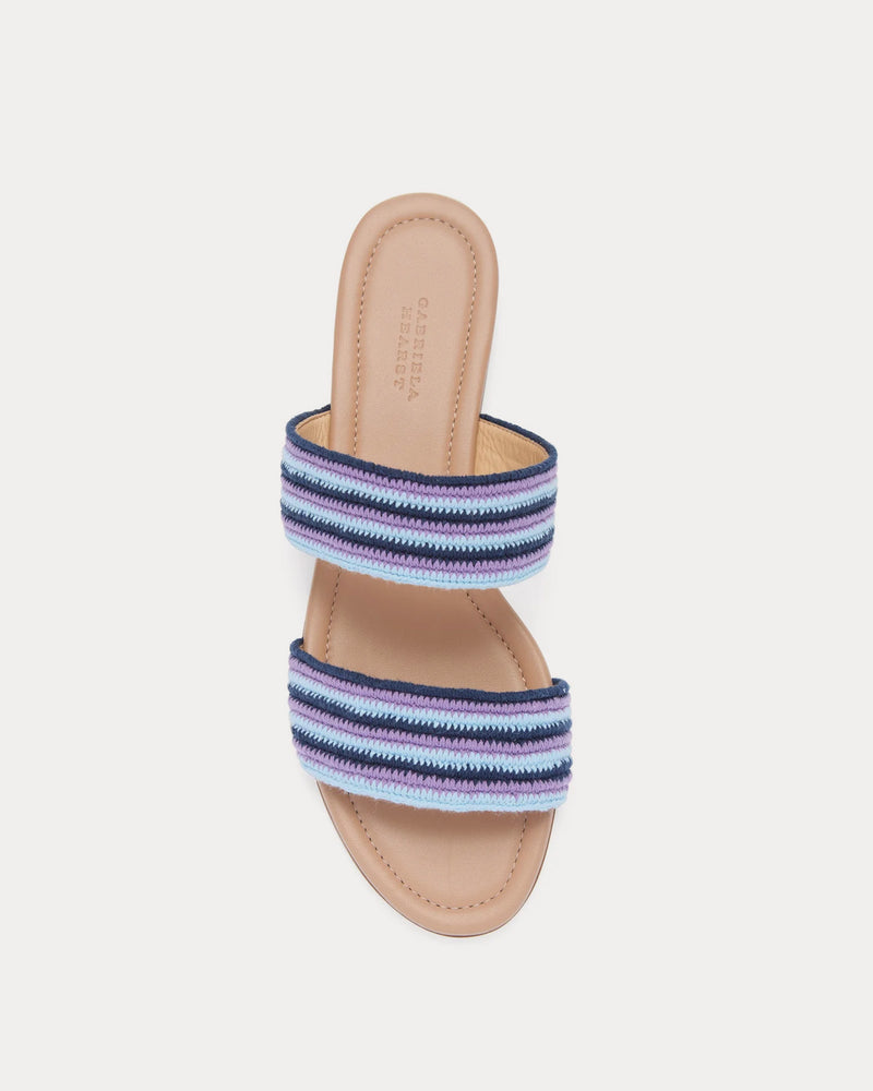 Gabriela Hearst Lora Flat Crochet Nude / Navy Multi Sandals - 2