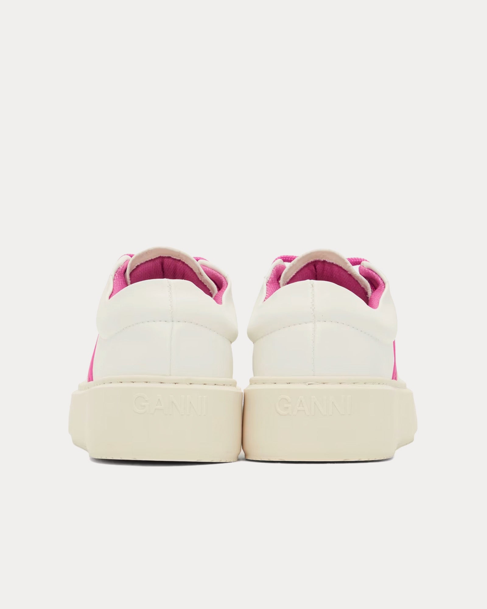 Ganni Sporty Mix Cupsole White / Shocking Pink Low Top Sneakers - 3