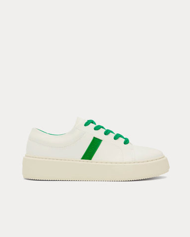 Ganni Sporty Mix Cupsole White / Kelly Green Low Top Sneakers