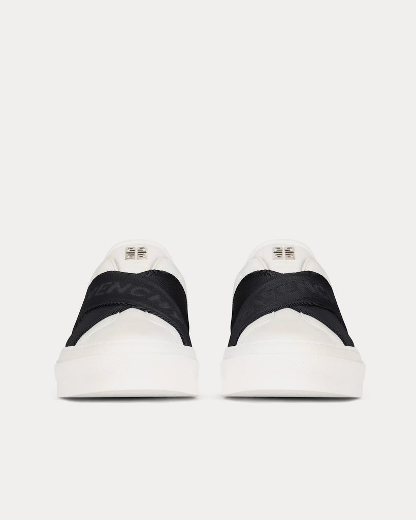 Givenchy City Sport Leather Double Webbing Strap White / Black