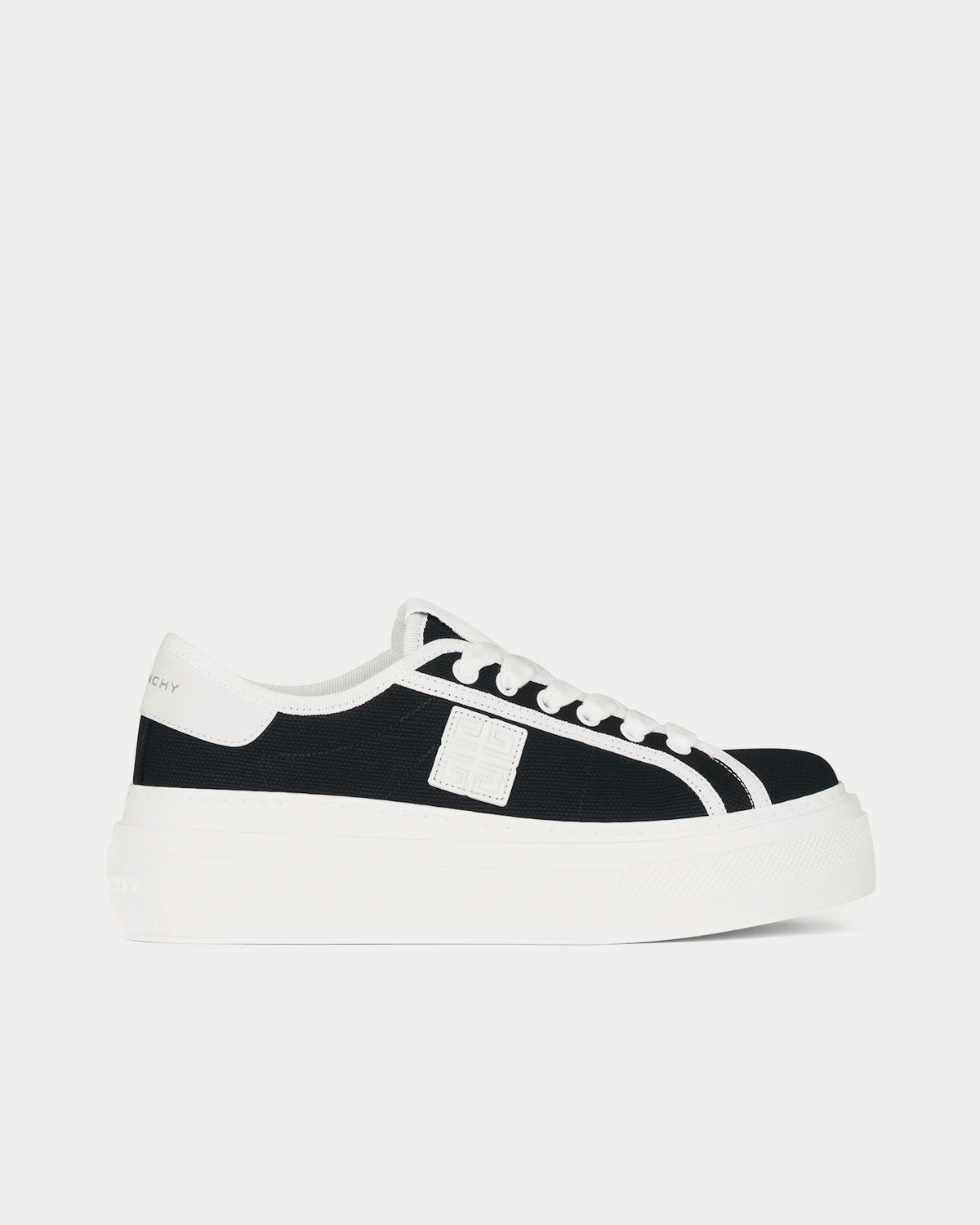 Givenchy City Platform Canvas Black Low Top Sneakers - 1