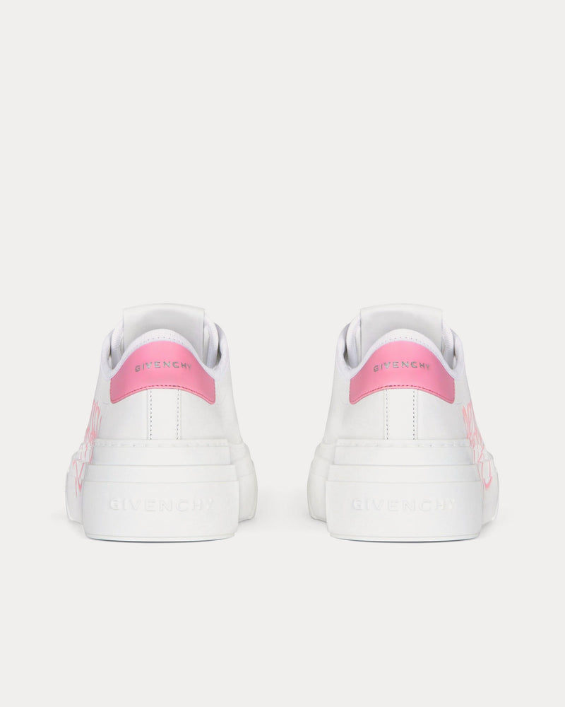 Givenchy x Chito City Platform Leather with Givenchy Love Print White / Pink Low Top Sneakers - 4