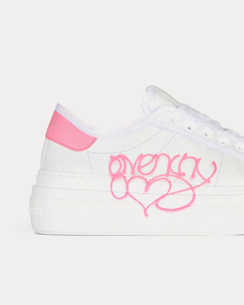 Givenchy x Chito City Platform Leather with Givenchy Love Print White / Pink Low Top Sneakers - 5