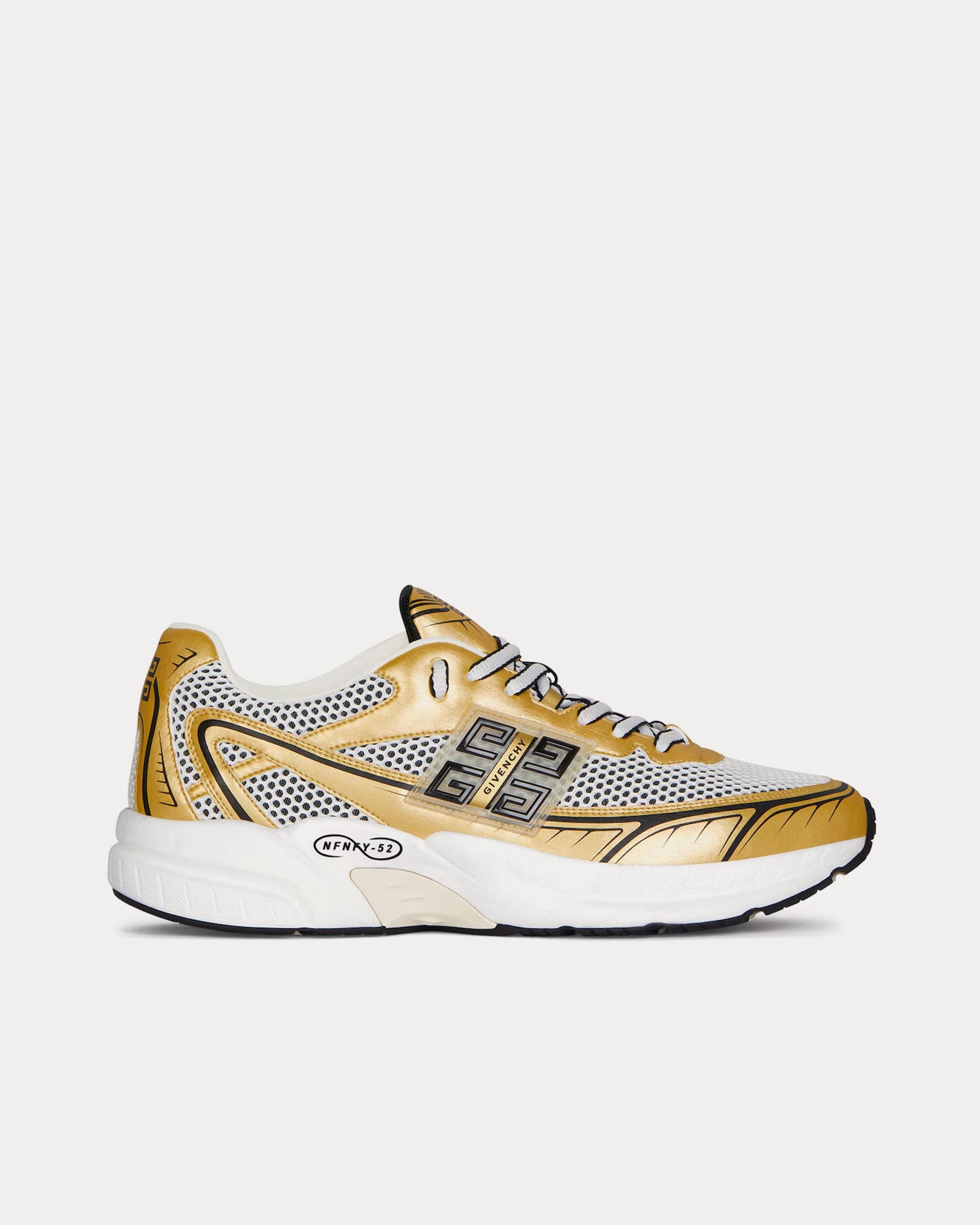 Givenchy NFNTY-52 Runners Synthetic, Leather & Mesh Golden / White Low Top Sneakers - 1