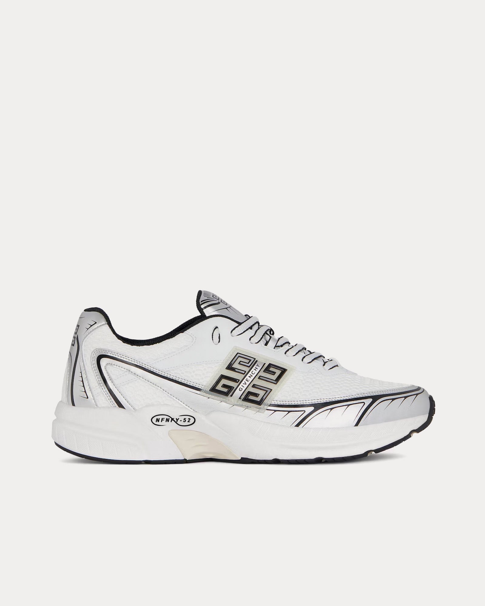 Givenchy NFNTY-52 Runners Synthetic, Leather & Mesh White / Silvery Low Top Sneakers - 1