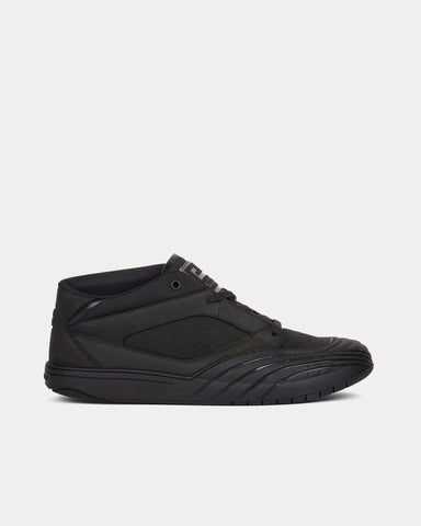 Givenchy Skate Nubuck & Synthetic Fiber Black Mid Top Sneakers