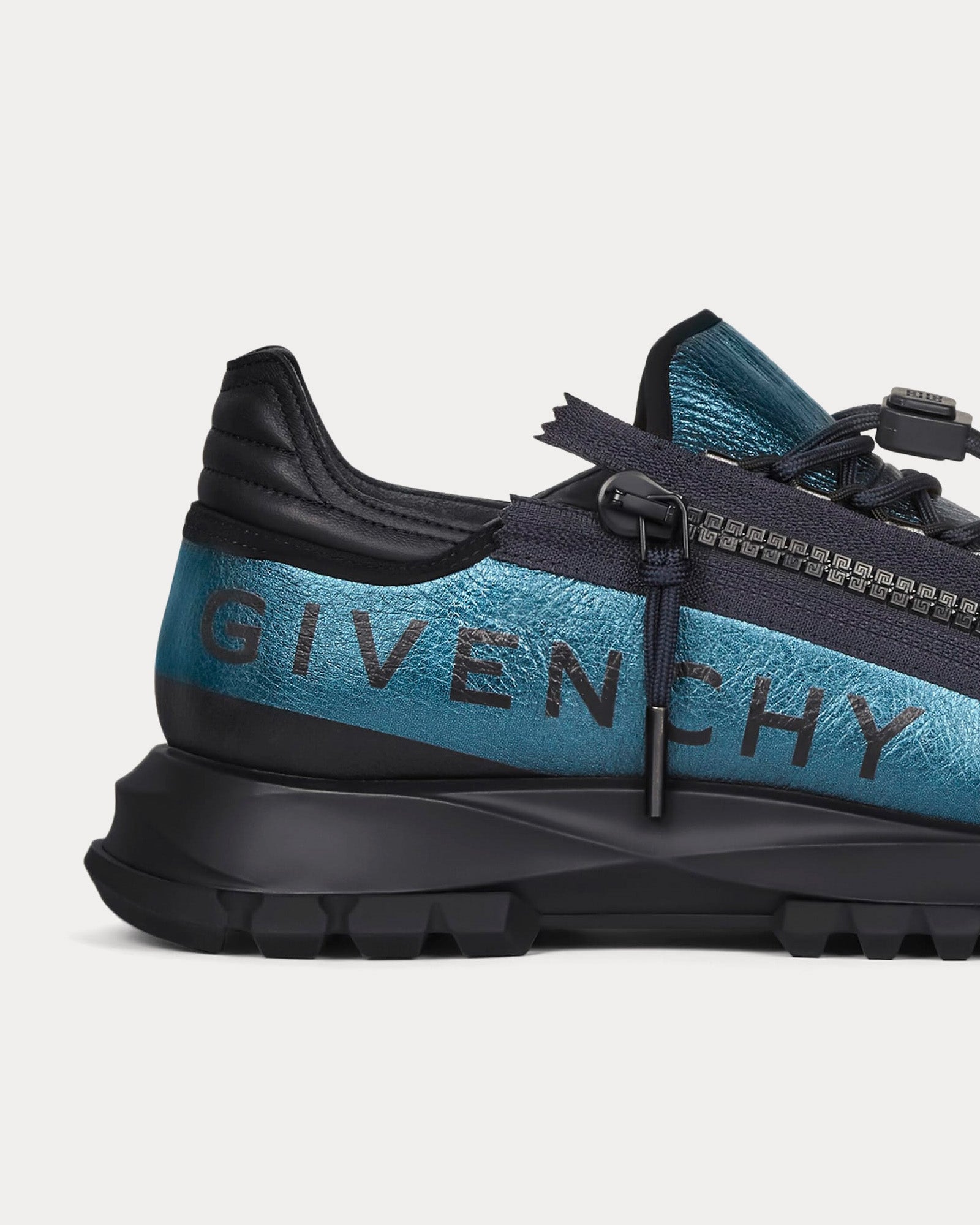 Givenchy Spectre Runner Laminated Leather with Zip Blue / Silvery Low Top Sneakers - 4