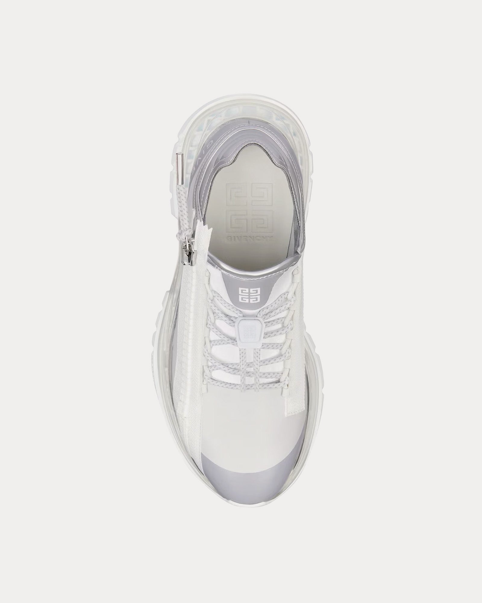 Givenchy Spectre Runner Synthetic Leather & Fiber White / Silvery Low Top Sneakers - 2