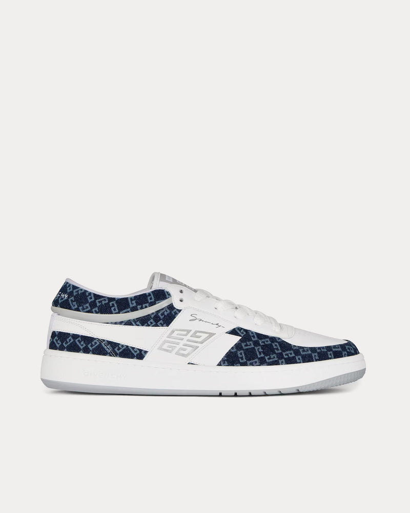 Givenchy G Move Mixed Leathers & Denim Monogram 72 Dark Blue / White Low Top Sneakers - 1