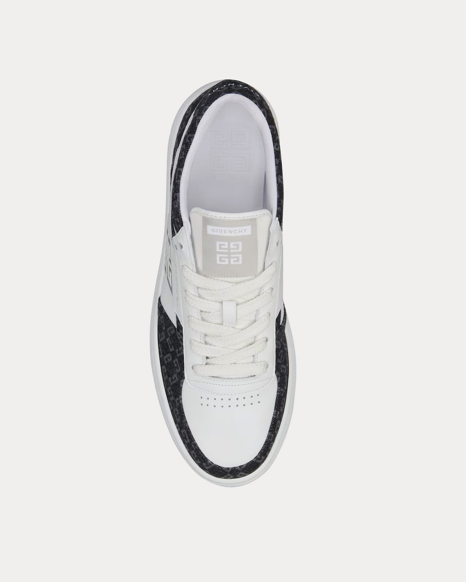 Givenchy G Move Mixed Leathers & Denim Monogram 72 Black / White Low Top Sneakers - 2