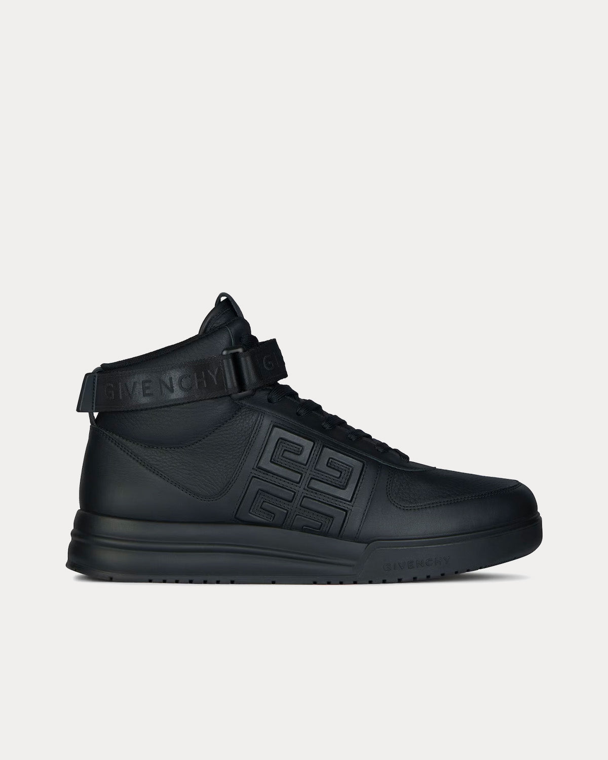 Givenchy G4 Leather Black / Black High Top Sneakers - 1