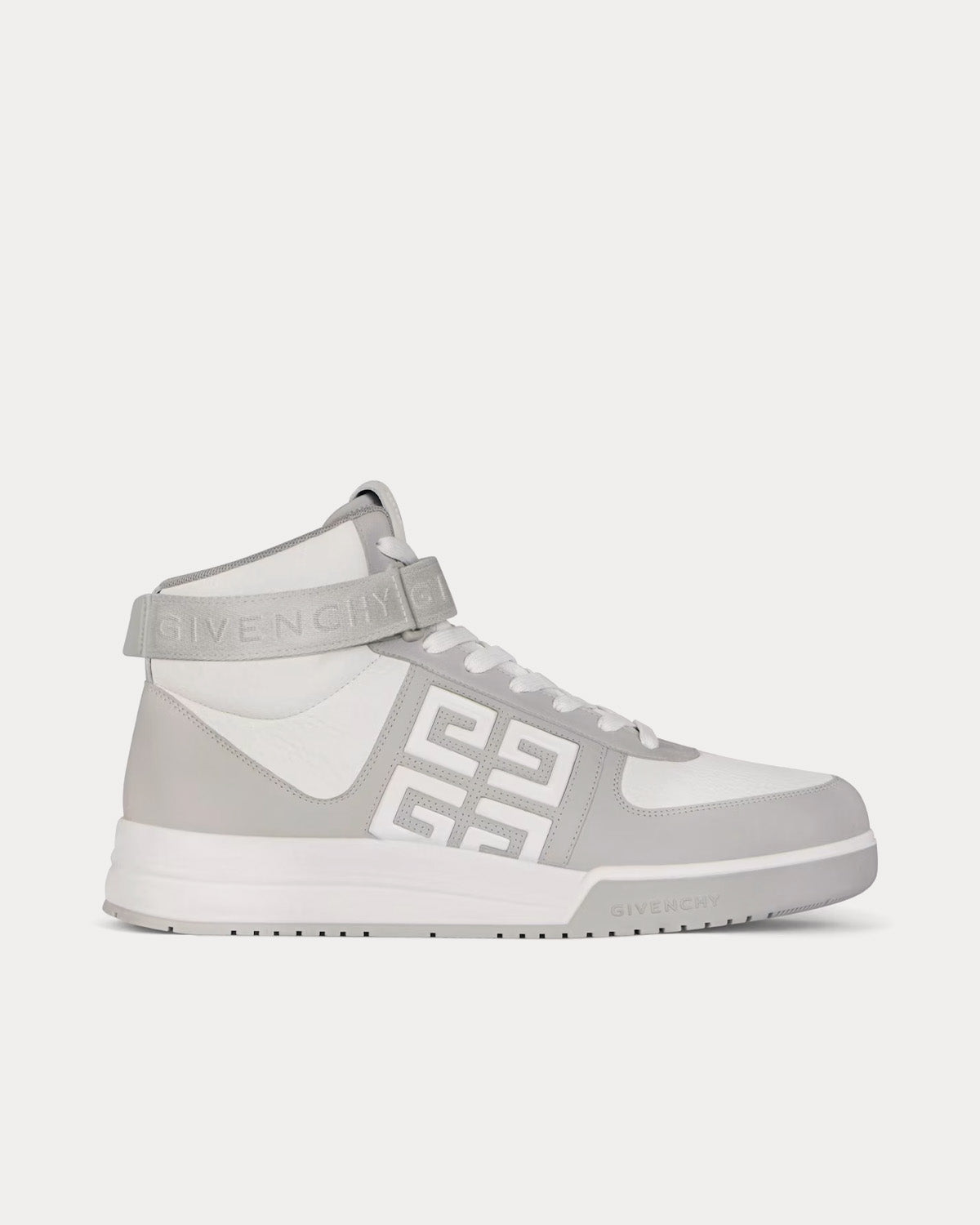 Givenchy G4 Leather Grey / White High Top Sneakers - 1