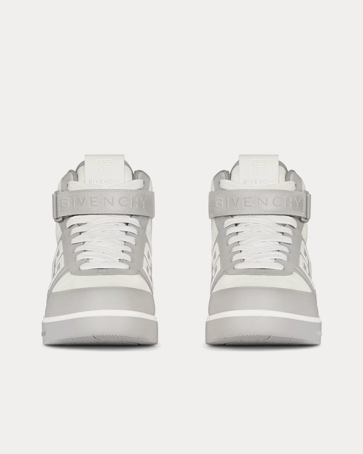 Givenchy G4 Leather Grey / White High Top Sneakers - 3