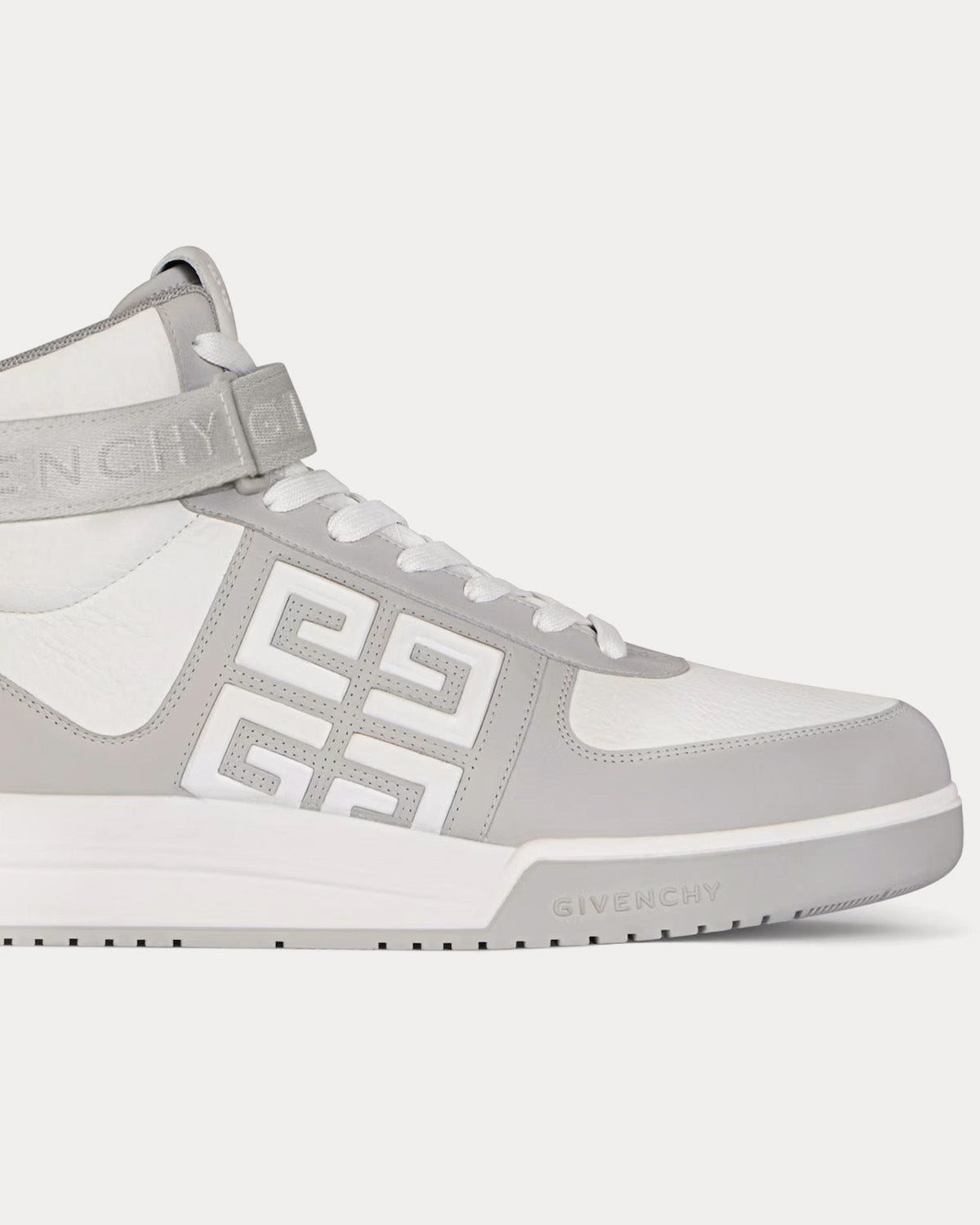 Givenchy G4 Leather Grey / White High Top Sneakers - 5