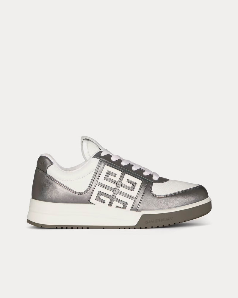 Givenchy G4 Laminated Leather White / Silvery Low Top Sneakers - 1