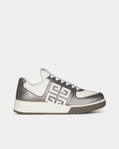 Givenchy G4 Laminated Leather White / Silvery Low Top Sneakers