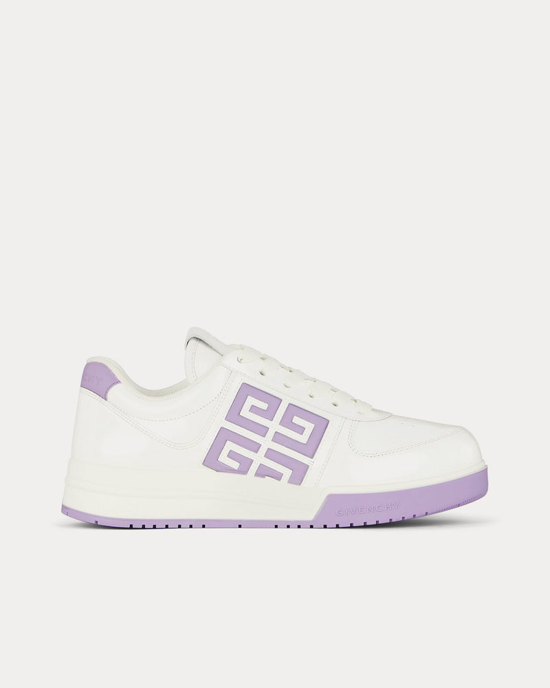 Givenchy G4 Patent Leather White / Lilac Low Top Sneakers - 1