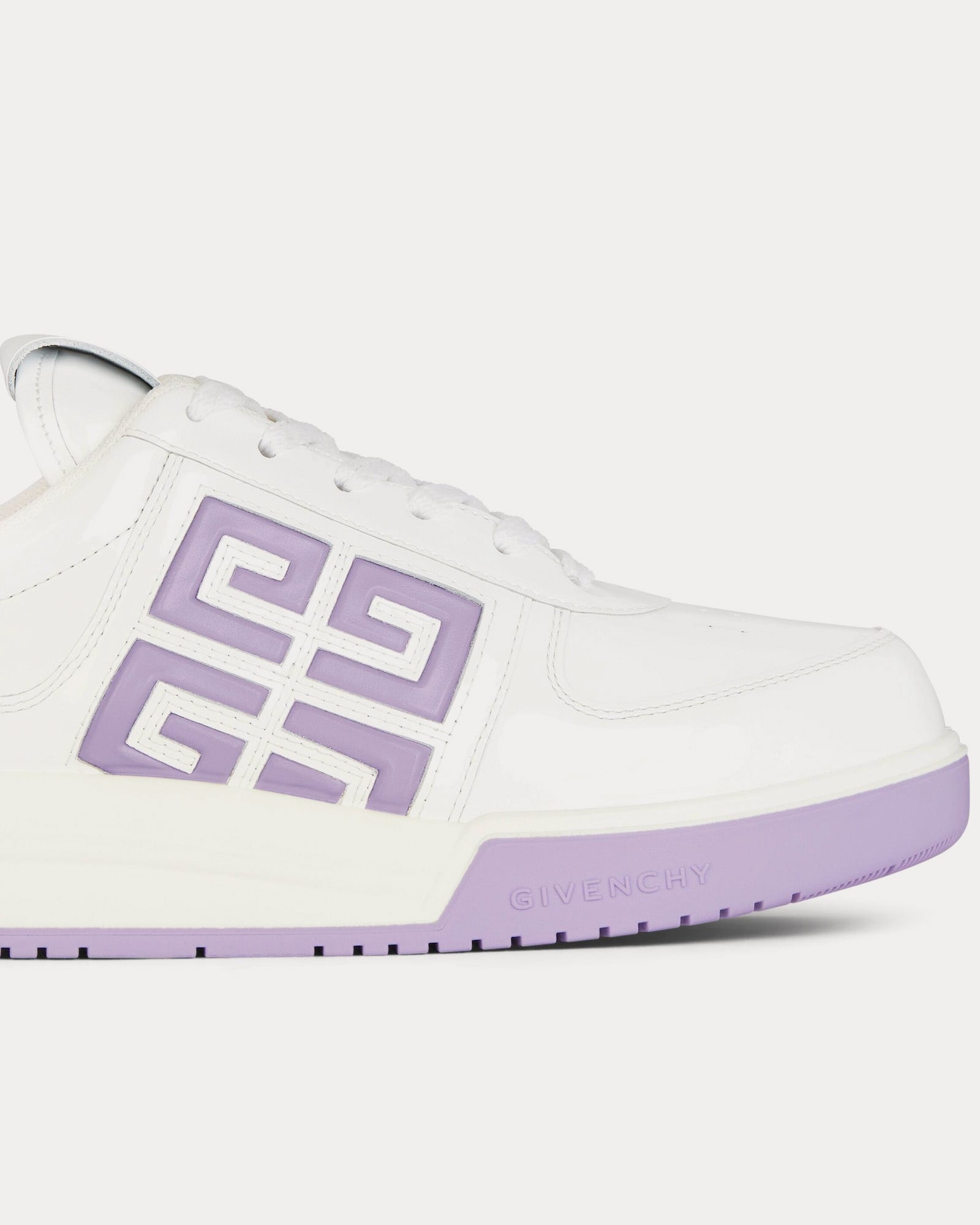 Givenchy G4 Patent Leather White / Lilac Low Top Sneakers - 5