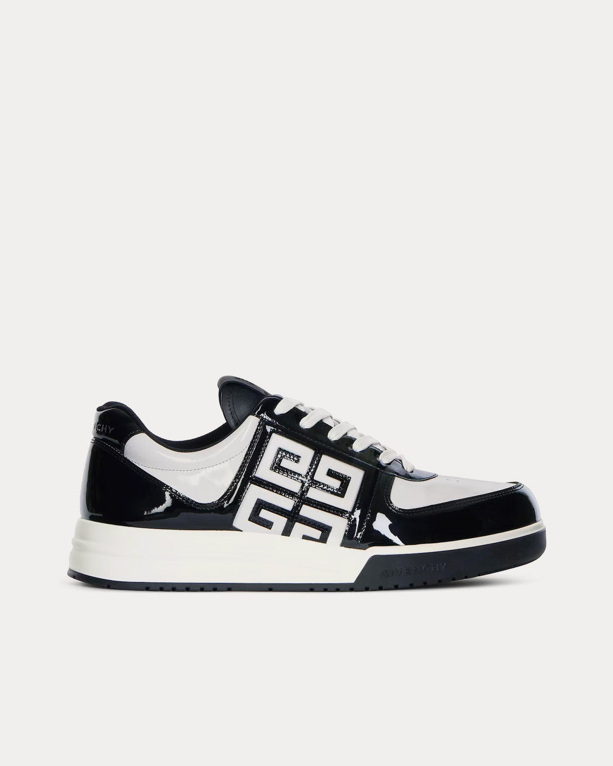 Givenchy G4 Patent Leather Black / White Low Top Sneakers - 1