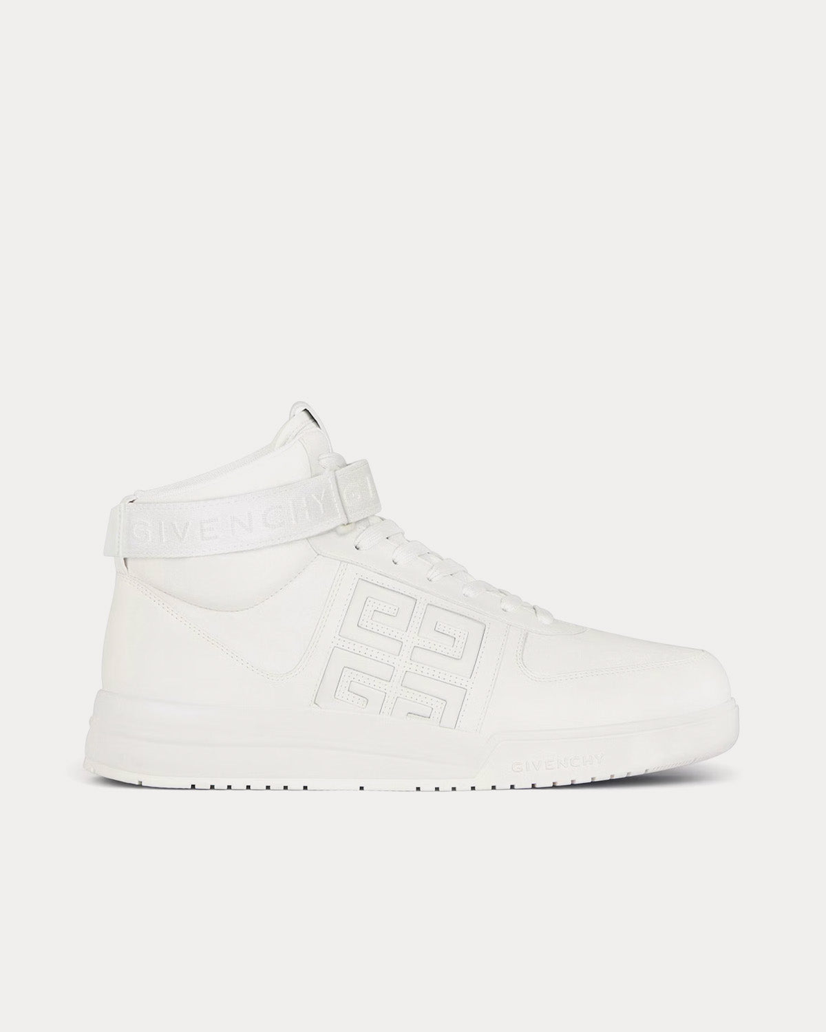 Givenchy G4 Leather White / White High Top Sneakers - 1