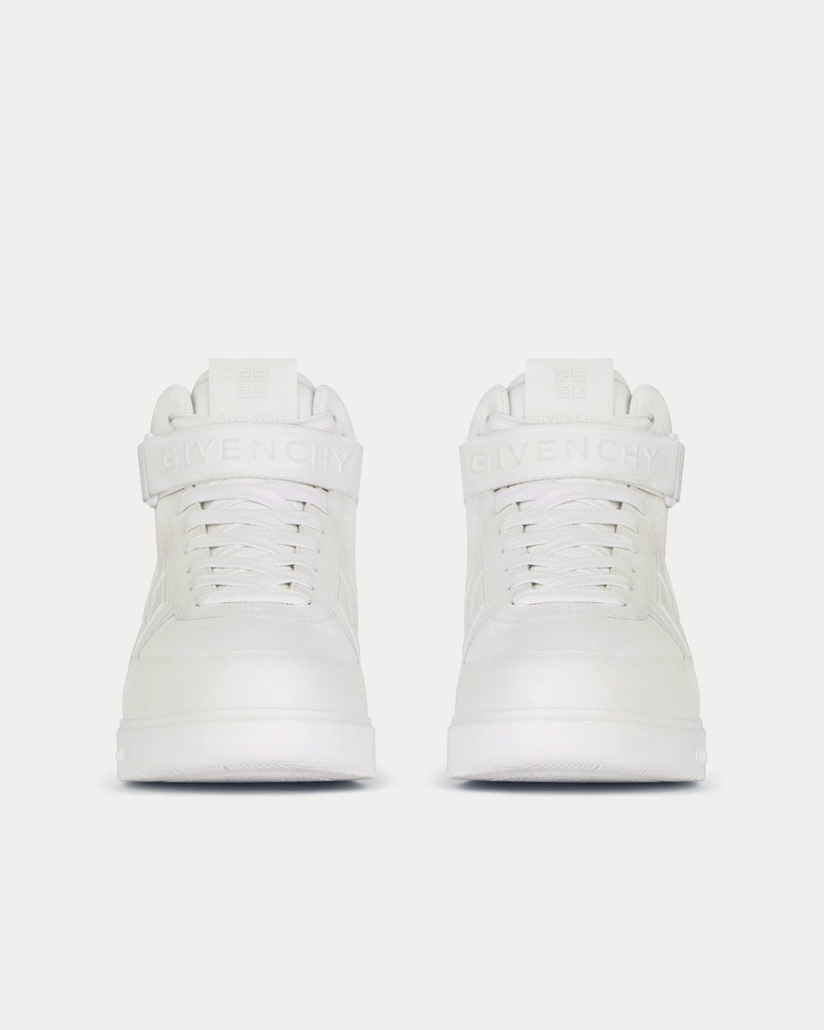 Givenchy G4 Leather White / White High Top Sneakers - 3