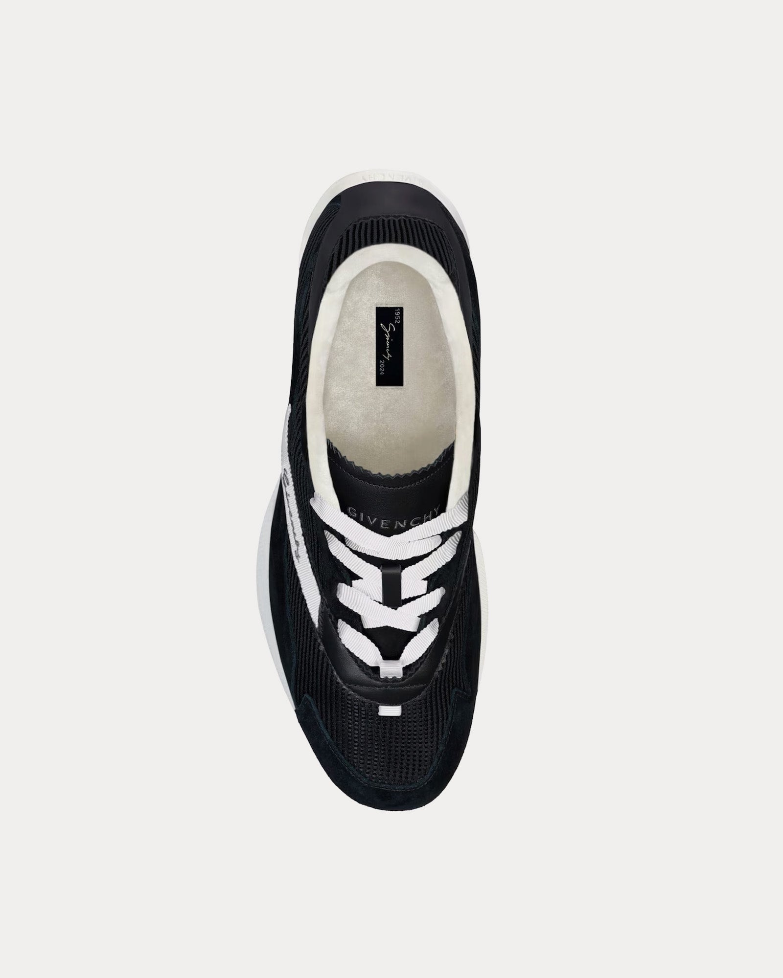 Givenchy Folding Back Mesh, Suede & Leather Black / White Low Top Sneakers - 2