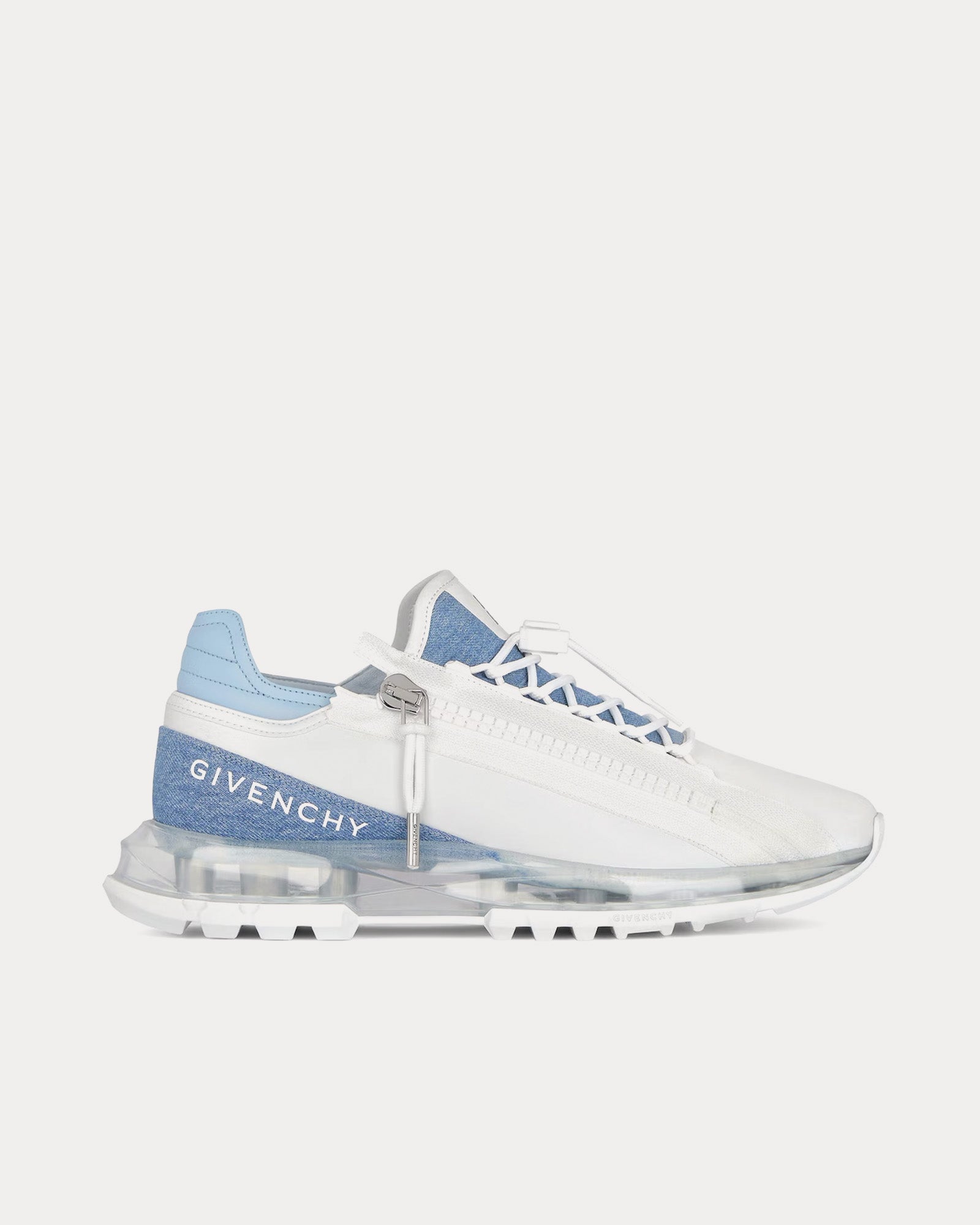 Givenchy Spectre Runner Synthetic Leather & Denim White /  Denim Blue Low Top Sneakers - 1