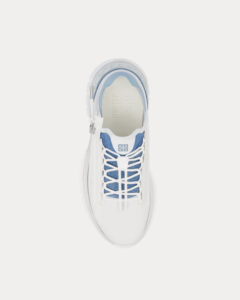 Givenchy Spectre Runner Synthetic Leather & Denim White /  Denim Blue Low Top Sneakers - 2