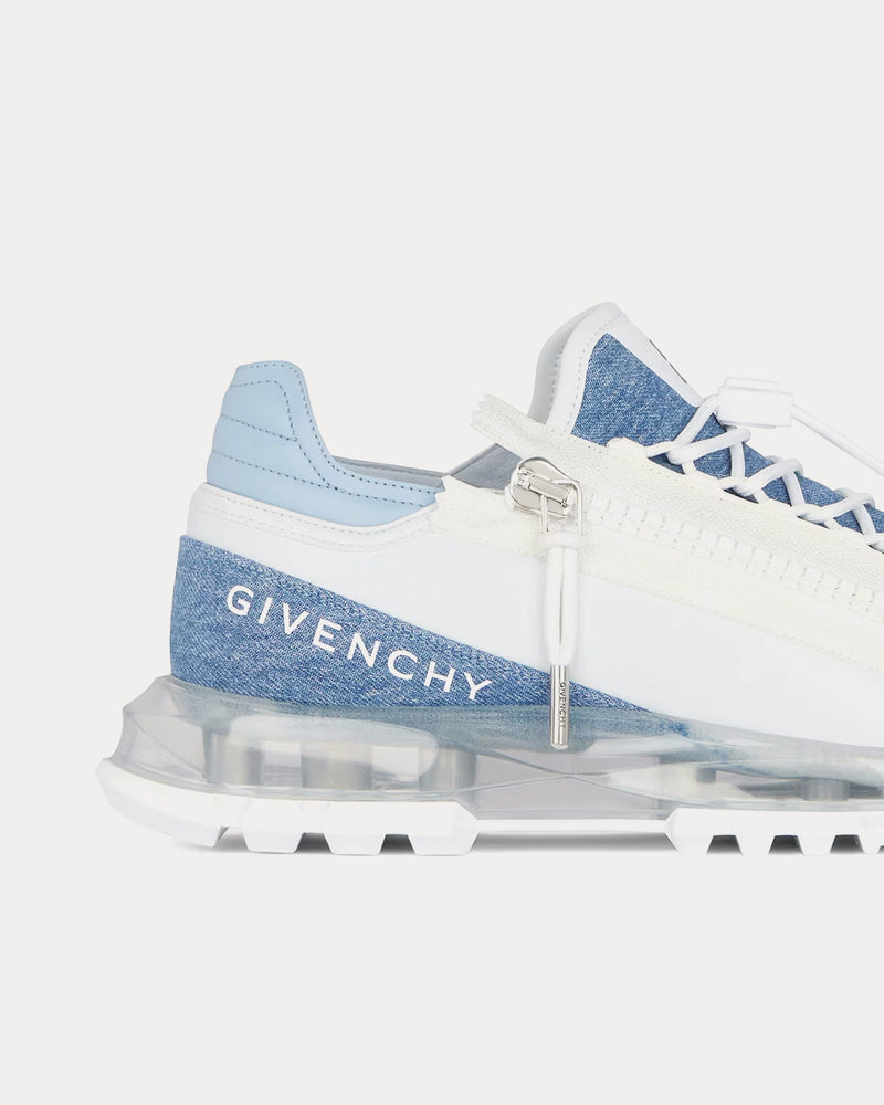 Givenchy Spectre Runner Synthetic Leather & Denim White /  Denim Blue Low Top Sneakers - 4